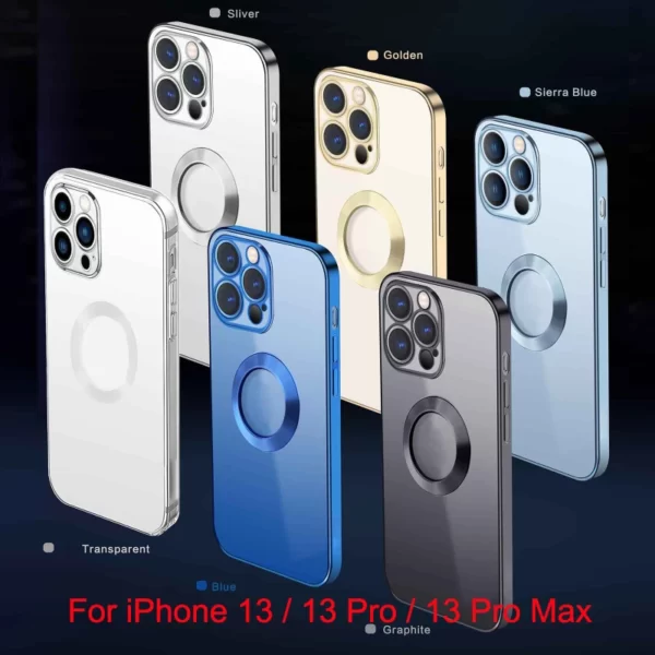 Luxury Lens Plating Protector Logo Cut Out Case Cover and 3D Glass Protector For iPhone Series - Image 32