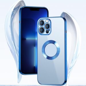 Luxury Lens Plating Protector Logo Cut Out Case Cover and 3D Glass Protector For iPhone Series