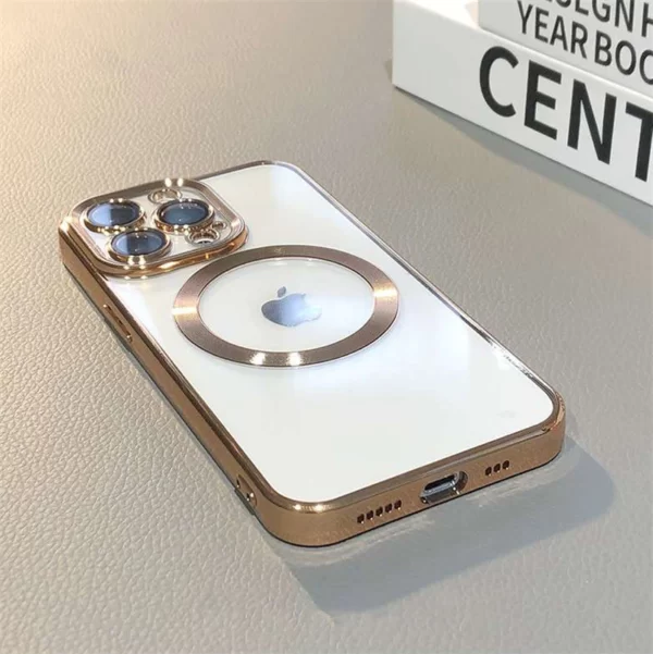 Luxury Lens Plating Protector Logo Cut Out Case Cover and 3D Glass Protector For iPhone Series - Image 15