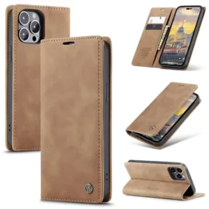Luxury Premium Magnetic Caseme Retro Flip Wallet Leather Case Cover and 3D Glass Protector For iPhone Series