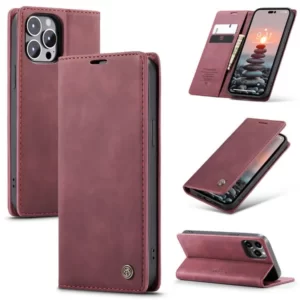 Luxury Premium Magnetic Caseme Retro Flip Wallet Leather Case Cover and 3D Glass Protector For iPhone Series