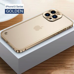 Luxury Premium Metallic Matte Transparent Shockproof Case Cover and 3D Glass Protector for iPhone  Series