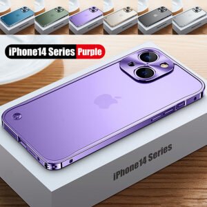 Luxury Premium Metallic Matte Transparent Shockproof Case Cover and 3D Glass Protector for iPhone  Series