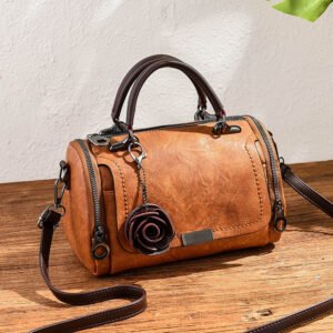 Luxury Premium Yogodlns New flower Pendant Women’s fashion Handbag - Brown