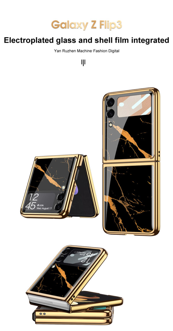 Luxury Premium Marble Patterned Case Cover For Samsung Galaxy Z Flipd 3/Z Flip 4 - Image 11