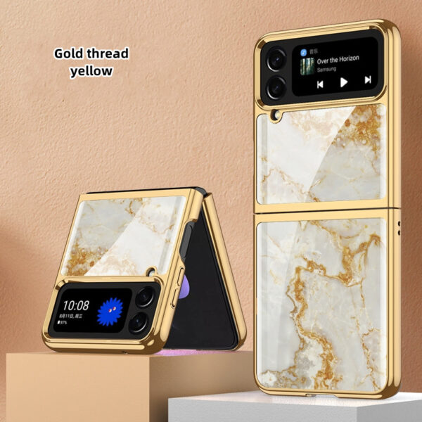 Luxury Premium Marble Patterned Case Cover For Samsung Galaxy Z Flipd 3/Z Flip 4 - Image 6