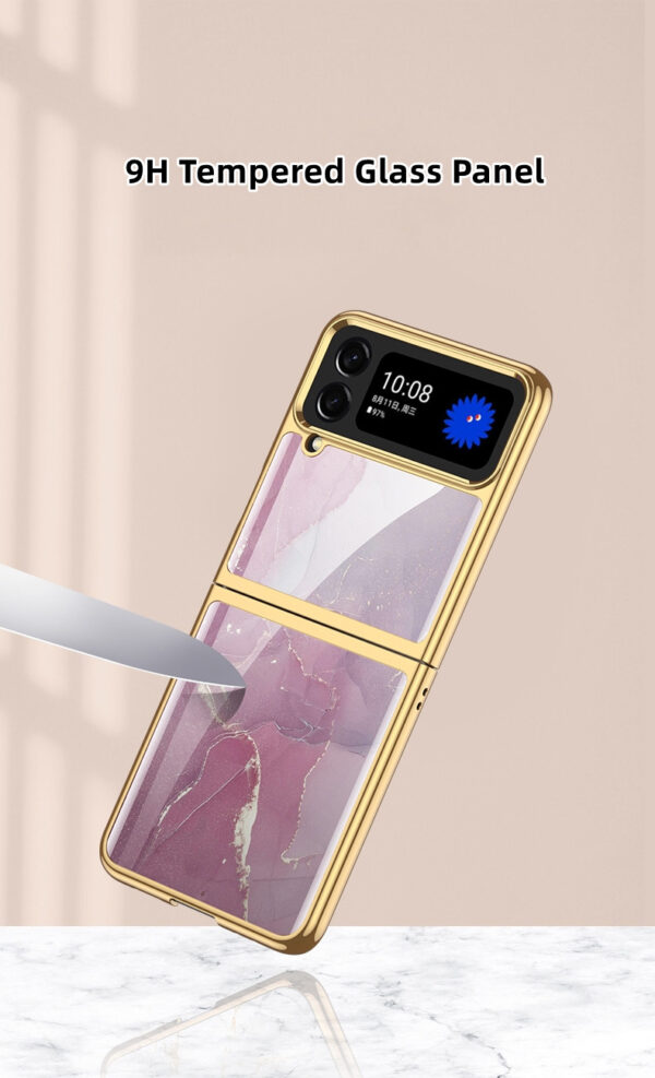 Luxury Premium Marble Patterned Case Cover For Samsung Galaxy Z Flipd 3/Z Flip 4 - Image 5