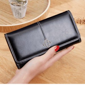 Luxury Long Fashion Women Purses 2022 Purse Cards Holder Wallet - Black