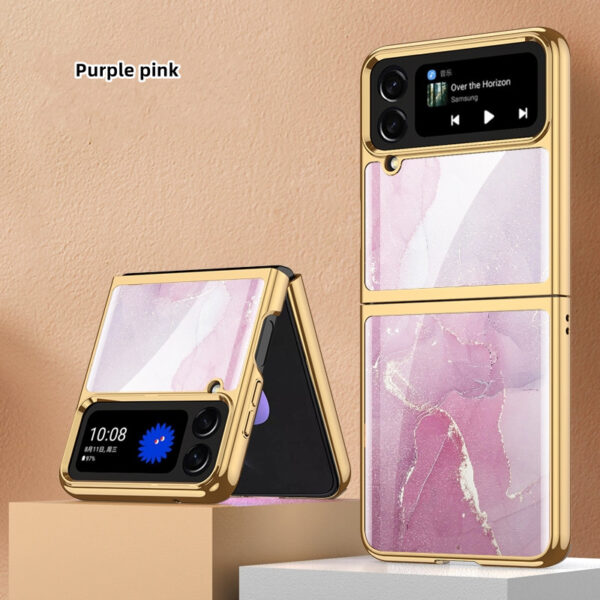 Luxury Premium Marble Patterned Case Cover For Samsung Galaxy Z Flipd 3/Z Flip 4 - Image 2