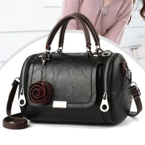 Luxury Premium Yogodlns New flower Pendant Women’s fashion Handbag - Black