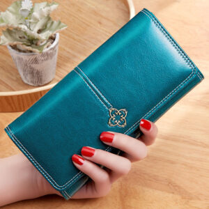 Luxury Long Fashion Women Purses 2022 Purse Cards Holder Wallet - Peakcock Green