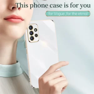 Luxury Premium Electroplated Gold Plated Case Cover and 3D Glass Protector For Samsung Galaxy A Series
