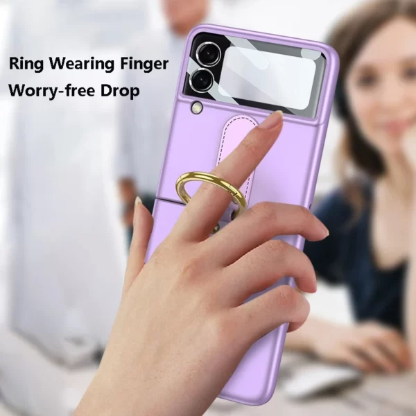 Luxury Premium Protective Film Ultra-thin Case With Ring Bracket Holder For Samsung Galaxy Flip3/ Z Flip 4 - Image 15