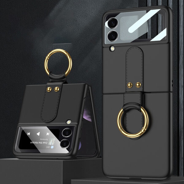 Luxury Premium Protective Film Ultra-thin Case With Ring Bracket Holder For Samsung Galaxy Flip3/ Z Flip 4 - Image 12