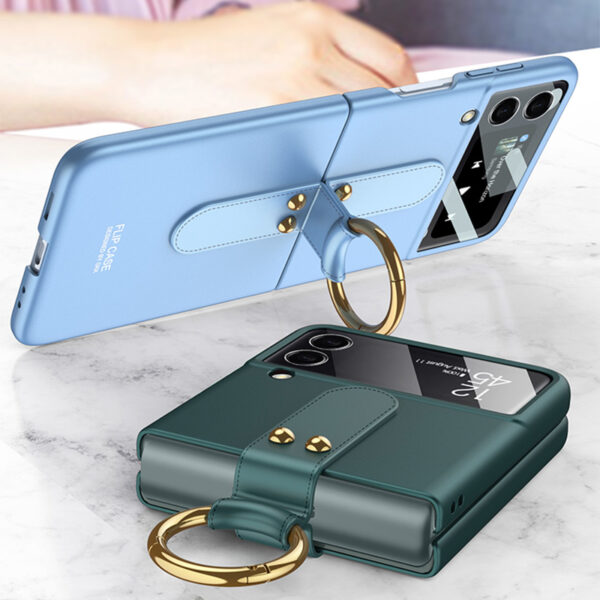 Luxury Premium Protective Film Ultra-thin Case With Ring Bracket Holder For Samsung Galaxy Flip3/ Z Flip 4 - Image 14