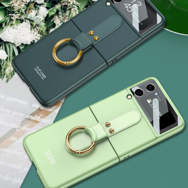 Luxury Premium Protective Film Ultra-thin Case With Ring Bracket Holder For Samsung Galaxy Flip3/ Z Flip 4 - Image 9