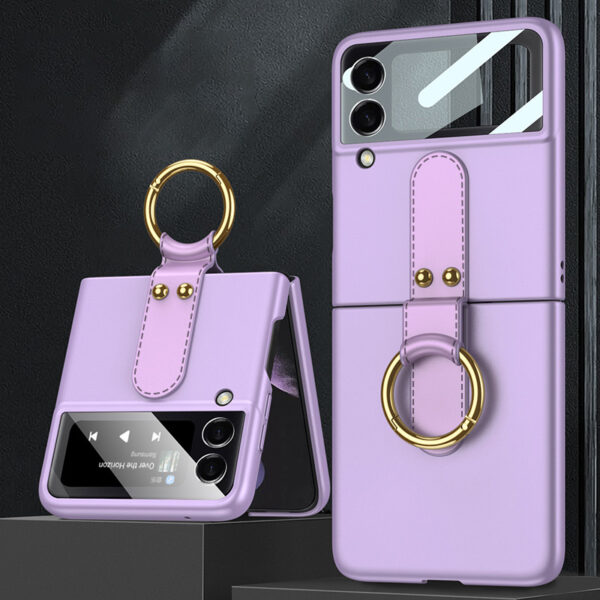 Luxury Premium Protective Film Ultra-thin Case With Ring Bracket Holder For Samsung Galaxy Flip3/ Z Flip 4 - Image 4