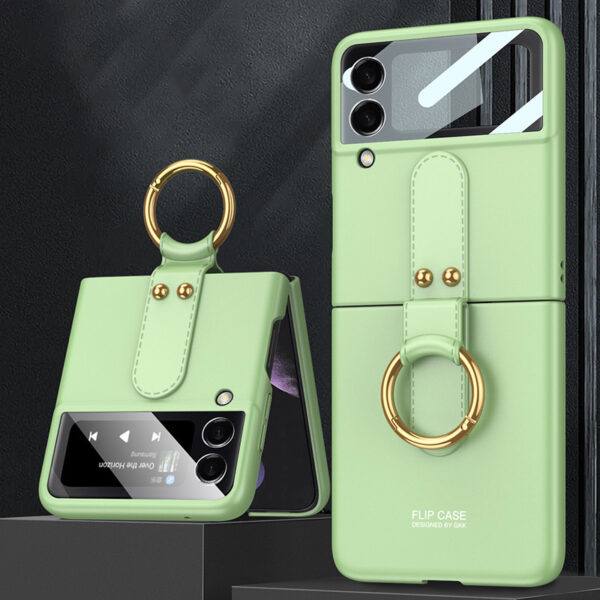 Luxury Premium Protective Film Ultra-thin Case With Ring Bracket Holder For Samsung Galaxy Flip3/ Z Flip 4 - Image 5