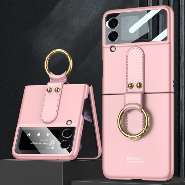 Luxury Premium Protective Film Ultra-thin Case With Ring Bracket Holder For Samsung Galaxy Flip3/ Z Flip 4 - Image 3