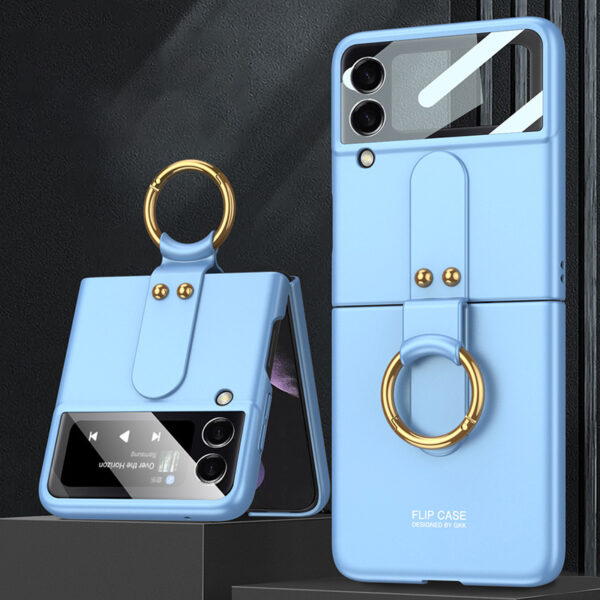 Luxury Premium Protective Film Ultra-thin Case With Ring Bracket Holder For Samsung Galaxy Flip3/ Z Flip 4 - Image 2