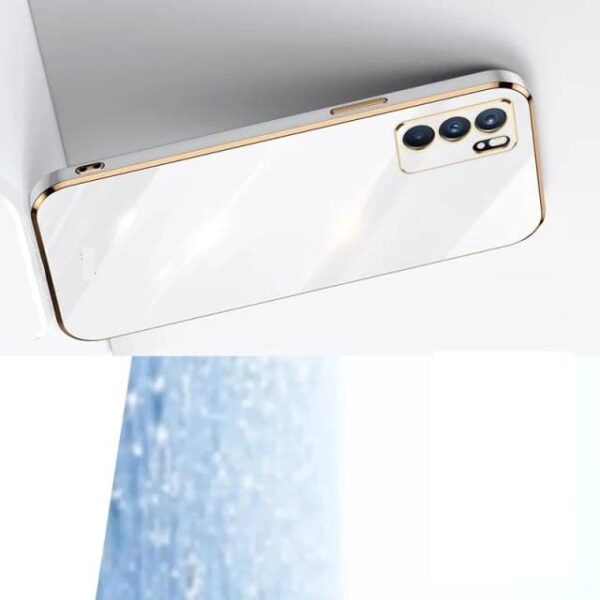 Luxury Premium Electroplated Gold Plated Case Cover and 3D Glass Protector For Oppo Reno 6 - Image 8