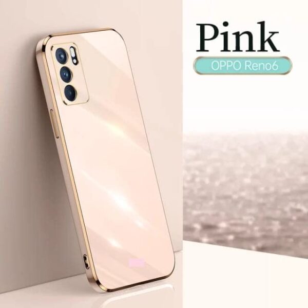 Luxury Premium Electroplated Gold Plated Case Cover and 3D Glass Protector For Oppo Reno 6 - Image 9