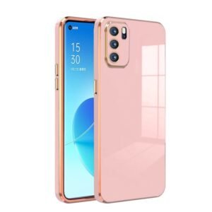 Luxury Premium Electroplated Gold Plated Case Cover and 3D Glass Protector For Oppo Reno 6 - Beige
