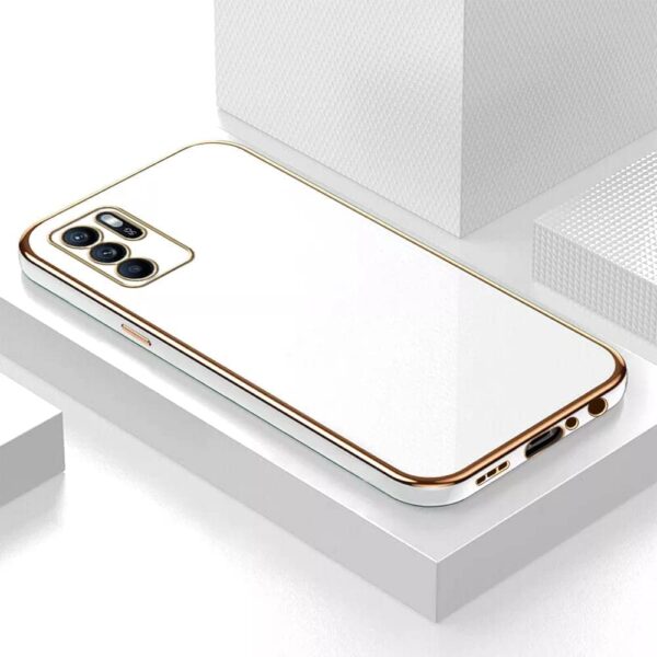 Luxury Premium Electroplated Gold Plated Case Cover and 3D Glass Protector For Oppo Reno 6 - Image 13