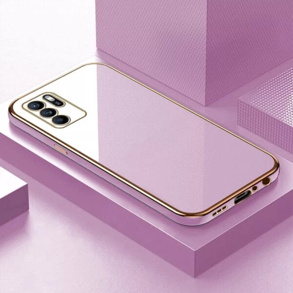 Luxury Premium Electroplated Gold Plated Case Cover and 3D Glass Protector For Oppo Reno 6 - Image 18