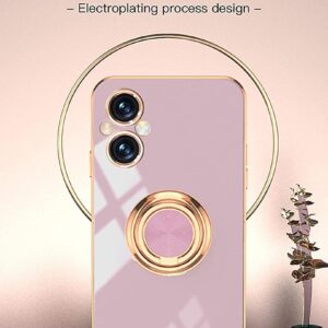 Luxury Premium Electroplated Gold Plated Case Cover and 3D Glass Protector For Oppo A96 - Pink