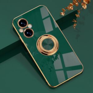 Luxury Premium Electroplated Gold Plated Case Cover and 3D Glass Protector For Oppo A96 - Green