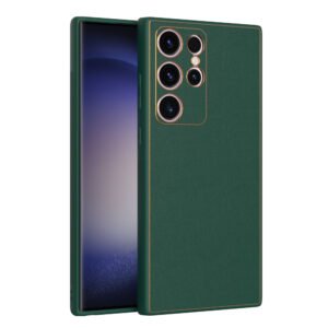 DUX DUCIS YOLO Series Case Luxury Protecting Back Cover Leather Pattern For Samsung Galaxy S22 Ultra - Green