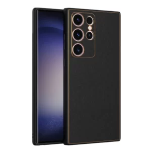 DUX DUCIS YOLO Series Case Luxury Protecting Back Cover Leather Pattern For Samsung Galaxy S23 Ultra - Balack