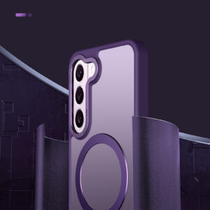 Luxury Premium Magnetic Matte Ring Holder Bracket Stand Case Cover For Samsung Galaxy S23 Plus - Purple