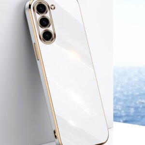 Luxury Premium Electroplated Gold Plated Case Cover and 3D Glass Protector For Samsung Galaxy A14/A34/A54