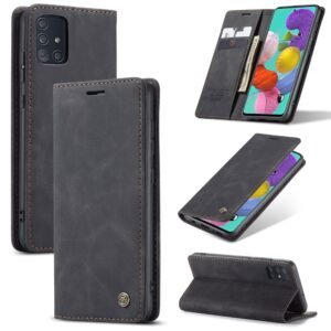 Luxury Premium Caseme Leather Wallet Case Cover and 3D GlassProtector For Samsung Galaxy A51/A71