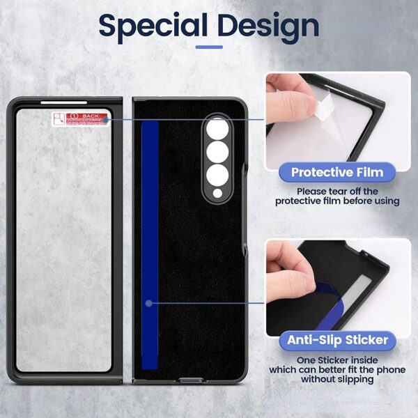 Luxury Premium Finger Horse Ring holder leather cover case for Samsung Galaxy Z Fold 5 - Image 22