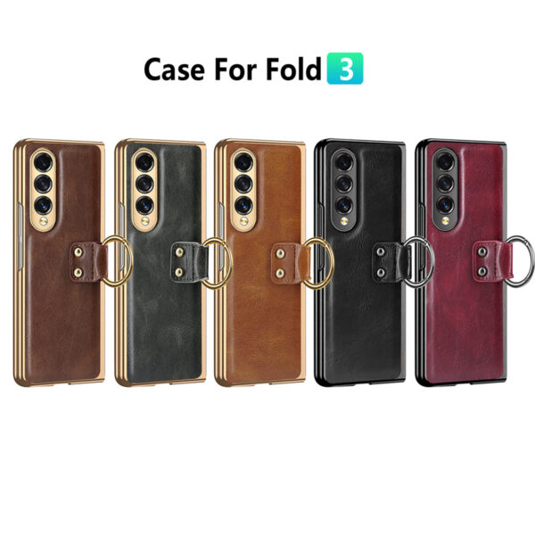 Luxury Premium Finger Horse Ring holder leather cover case for Samsung Galaxy Z Fold 3/ Z Fold 4 - Image 29