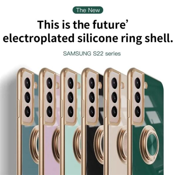 Luxury Premium Eletroplated Finger Ring Case Cover For Samsung Galaxy S22