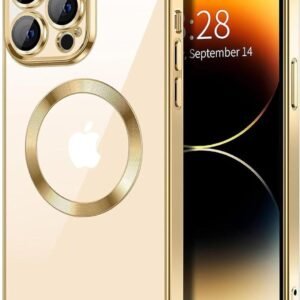 Luxury Premium Transparent Plating Magsafe with Full Camera Lens Case Cover For iPhone 15 Pro/15 Pro Max