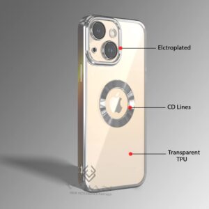 Luxury Premium Transparent Plating Magsafe with Full Camera Lens Case Cover For iPhone 14/14 Plus