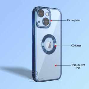 Luxury Premium Transparent Plating Magsafe with Full Camera Lens Case Cover For iPhone 14/14 Plus