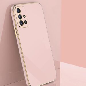 Luxury Premium Electroplated Gold Plated Case Cover and 3D Glass Protector For Samsung Galaxy A51 - Beige