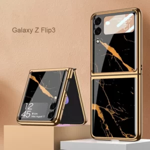 Luxury Premium Marble Patterned Case Cover For Samsung Galaxy Z Flipd 3/Z Flip 4