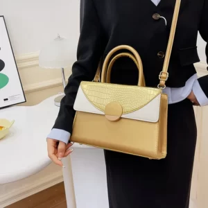 Luxury Premium New Fashion Single Shoulder Commuter Crossbody Designer Handbag - Gold