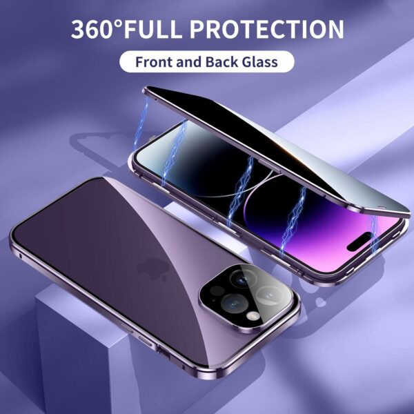 Luxury Premium Magnetic Adsorption Metal Frame with 360 Full Body For iPhone Series - Image 14