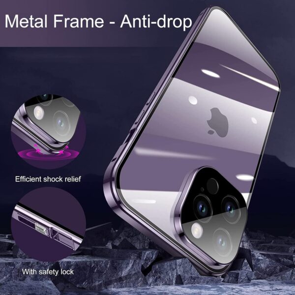 Luxury Premium Magnetic Adsorption Metal Frame with 360 Full Body For iPhone Series - Image 8