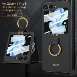 Luxury Premium Ring Case Cover For Samsung Galaxy Z Flip 5 5G - Black