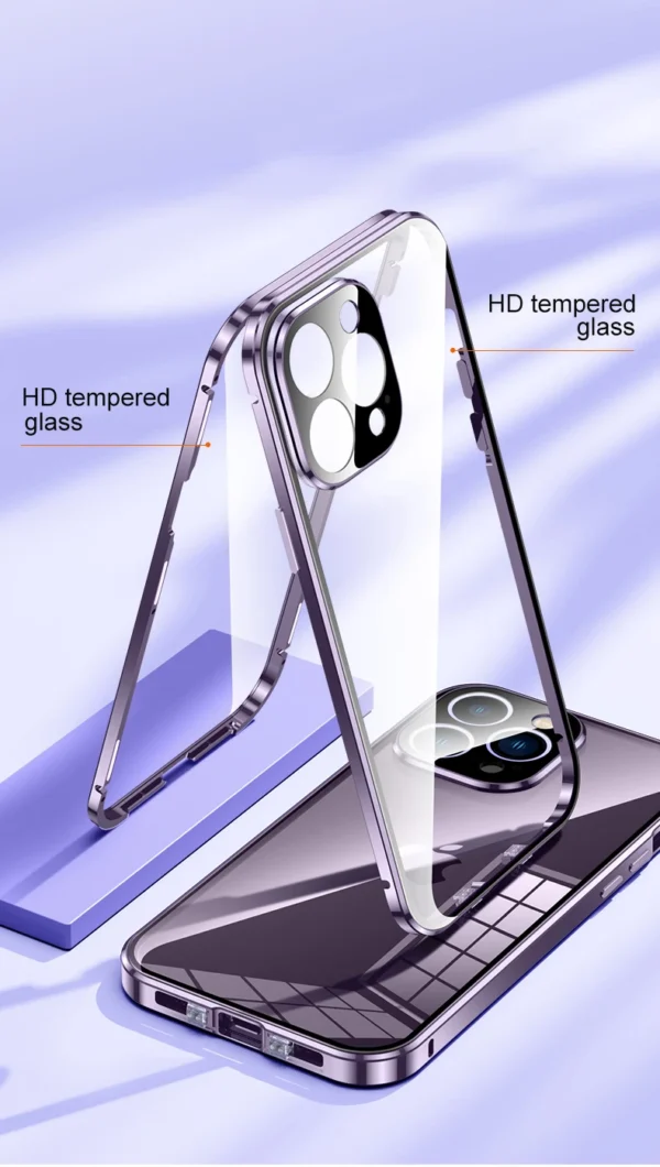 Luxury Premium Magnetic Adsorption Metal Frame with 360 Full Body For iPhone Series - Image 22