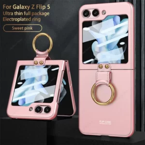 Luxury Premium Ring Case Cover For Samsung Galaxy Z Flip 5 5G - Pink